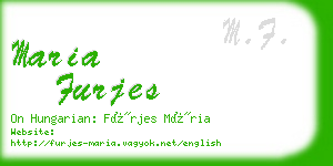 maria furjes business card